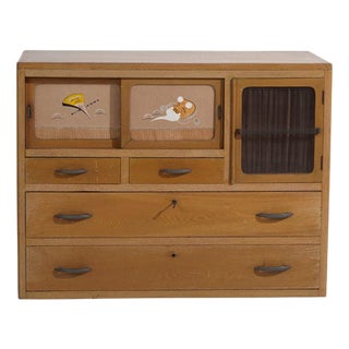 Showa Japanese Oak Storage Cabinet For Sale