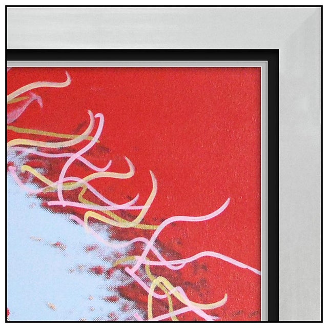 Late 20th Century Late 20th Century Einstein - State I Pop Art Red Screenprint on Canvas With Hand Embellishment Steve Kaufman For Sale - Image 5 of 7