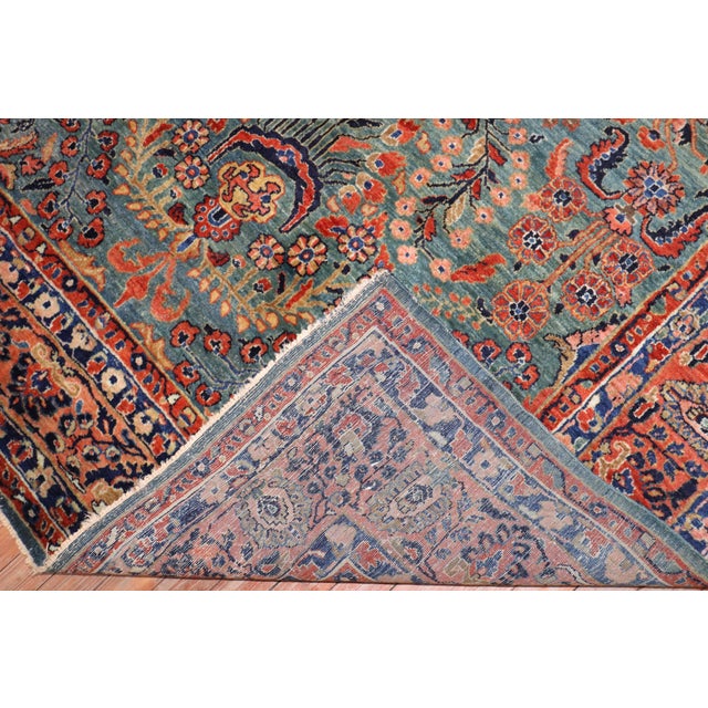 Antique Zabihi Collection Sarouk Rich Emerald Green Rug For Sale - Image 11 of 11