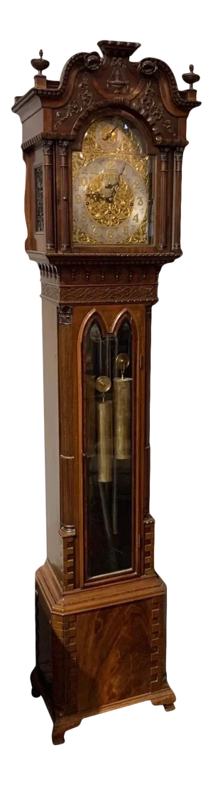 19th Century English Chippendale Long Case Grandfather Clock