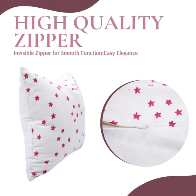 Handmade Star Print Cotton Halloween Cushion Cover for Festive Home Décor- Size 14x14 For Sale - Image 4 of 6