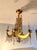 1940s Crystal Fringe Chandelier; Six Light, Hammered Brushed Brass, Glass Crystal Hollywood Regency Lighting For Sale - Image 11 of 12
