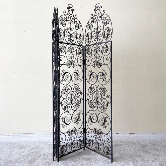 Antique Wrought Iron Room Divider 4 Panels Chairish