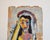 Original painting, oil on paper, a bust-length portrait of a woman in a headscarf or veil, rendered in bold, non-...