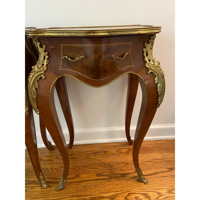 Early 20th Century French Louis XIV Style Tables With Ornate Gold Ormolu Detail - a Pair For Sale - Image 10 of 11
