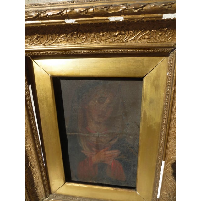 Figurative Antique Framed 17th Century Mexican Retablo For Sale - Image 3 of 7