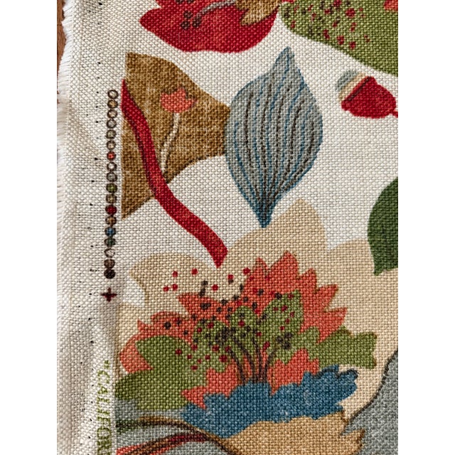 G P & J Baker r1380.5.0 California Red/Cream Linen Linen Fabric 5 Yards For Sale In Raleigh - Image 6 of 7