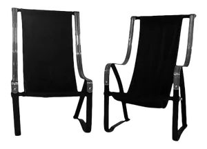 Art Deco Pair of Sling Chairs Designed by Salvatore Bevelacqua