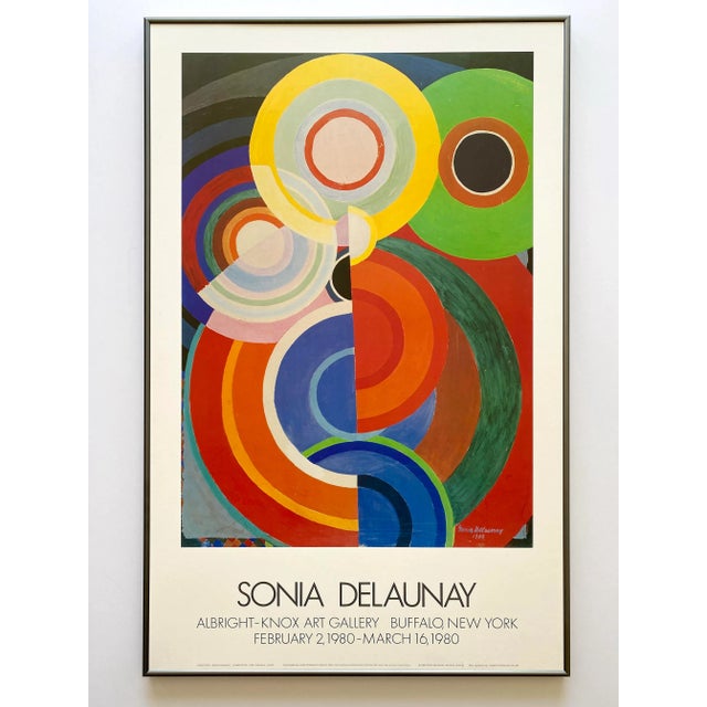 Sonia Delaunay Vintage 1980 Pace Editions Lithograph Print Framed Large Modernist Exhibition Poster " Composition " 1938 For Sale - Image 13 of 13