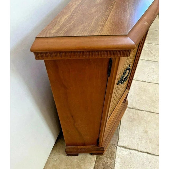 1960s Mid Century Console Cabinet Double Doors and Interior Shelf For Sale In Palm Springs - Image 6 of 10