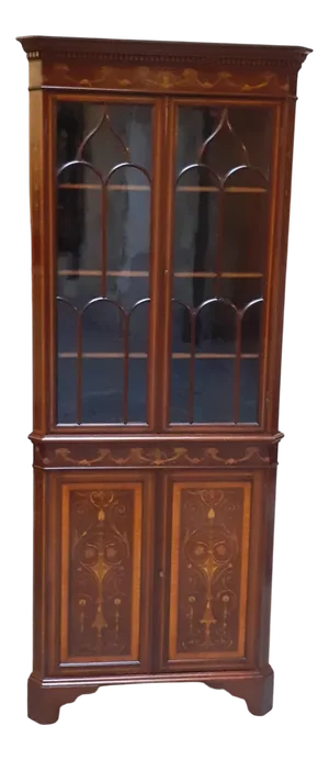 English Brown Corner Cabinet