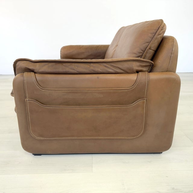 Mid-Century Modern De Sede Ds61 Leather Two-Seat Sofa, 1960s For Sale - Image 3 of 18