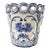 VTG Portugal (?) Hand Painted Blue White Scalloped Ceramic Planter Cachepot For Sale