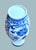 Blue and White Chinoiserie Vase on Carved Wooden Stand For Sale In New York - Image 6 of 7