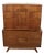 Mid 20th Century Modern Walnut Highboy Dresser With Burl Handles For Sale