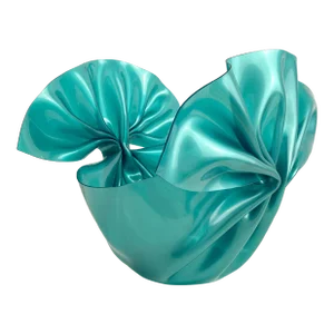 Vintage 1992 C T Designs Teal Bow Lucite Decorative Bowl