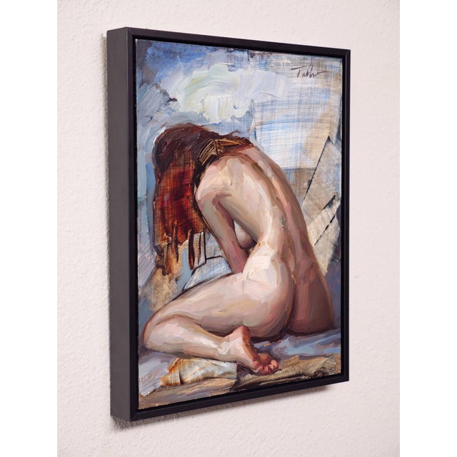 Figurative Exposed by Matt Talbert | Oil On Panel Nude figure in a seated position with a focus on the back. For Sale - Image 3 of 5