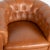 Brown Pair, Vintage Brown Leather Barrel Back Arm Chairs, Denmark Circa 1940 For Sale - Image 8 of 13