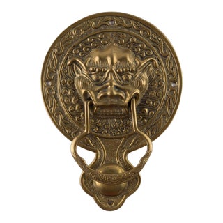 Brass Foo Dog Door Knocker For Sale