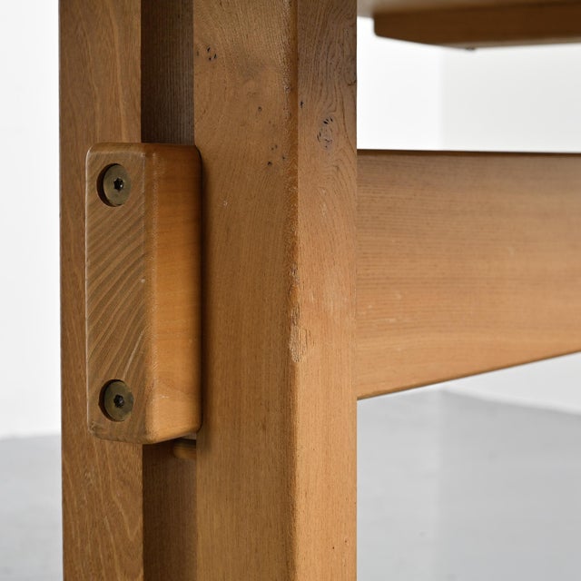 Wood Elm Dining Table by Charlotte Perriand for Les Arcs, France, 1970s For Sale - Image 7 of 13