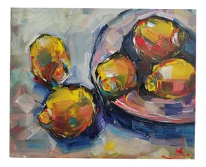 Vivek Mandalia, Bowl of Lemons, Oil on Canvas