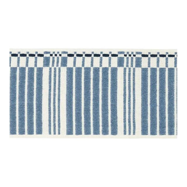 Schumacher Carmo Tape in Indigo For Sale
