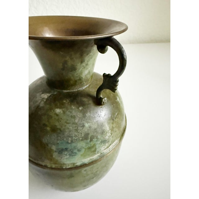 Late 20th Century Art Deco Style Bronze Verdigris Vase For Sale - Image 5 of 8