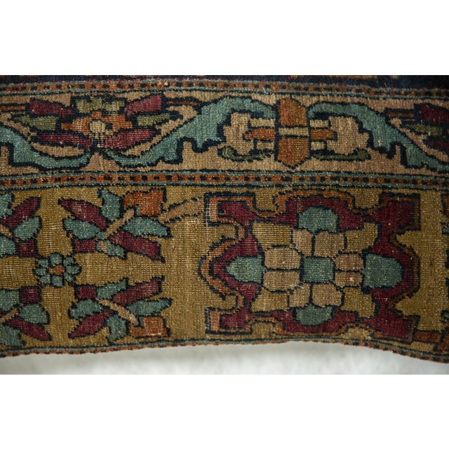 Old New House Antique Kerman Rug Fragment Pillow For Sale - Image 4 of 6