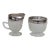Mid 20th Century Indiana Diamond Point Creamer Sugar Bowl Set Clear Glass Silver Tone Rim 4538b For Sale