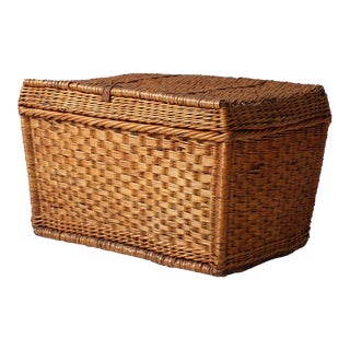Antique Wicker Trunk For Sale
