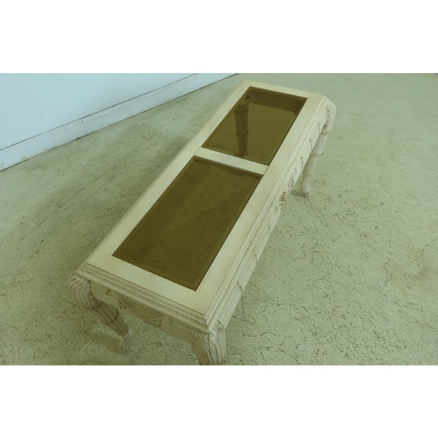 White Modern Design Glass Top Sofa Table For Sale - Image 8 of 9