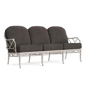 Brown Jordan Calcutta Sofa, Dove frame with Fusion Charcoal fabric For Sale