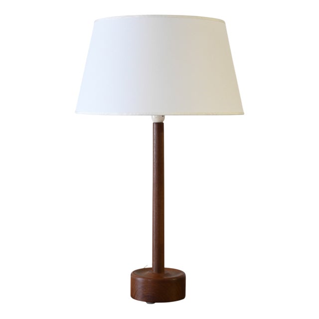 Danish Lamp in Turned Teak, 1960s For Sale