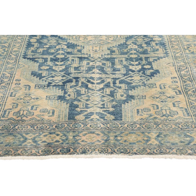 Antique-Worn Blue Persian Malayer Rug - 03'11 X 07'03 For Sale - Image 4 of 10