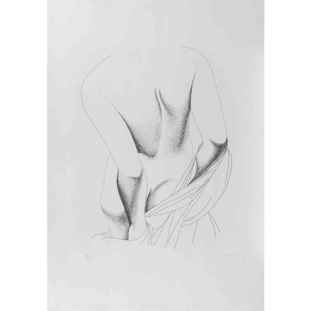 Etching on paper realized in 1975. Hand signed and numbered. Edition of 50. Excellent condition. This piece is attributed...