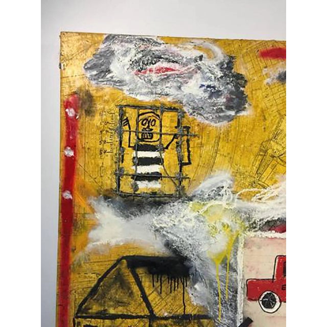 Jean Michel Basquiat Modernistic Painting in the Manner of Jean-michel Basquiat, Circa 1980 For Sale - Image 4 of 12