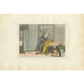 Ferrario, Chinese Interior Scene with Official and Guard Costumes, 1815, Print For Sale