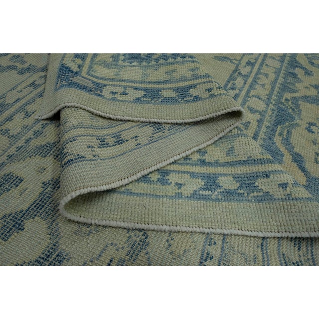 Blue Turkish Oushak Rug 9'1" x 13'5" #18581 For Sale - Image 8 of 8