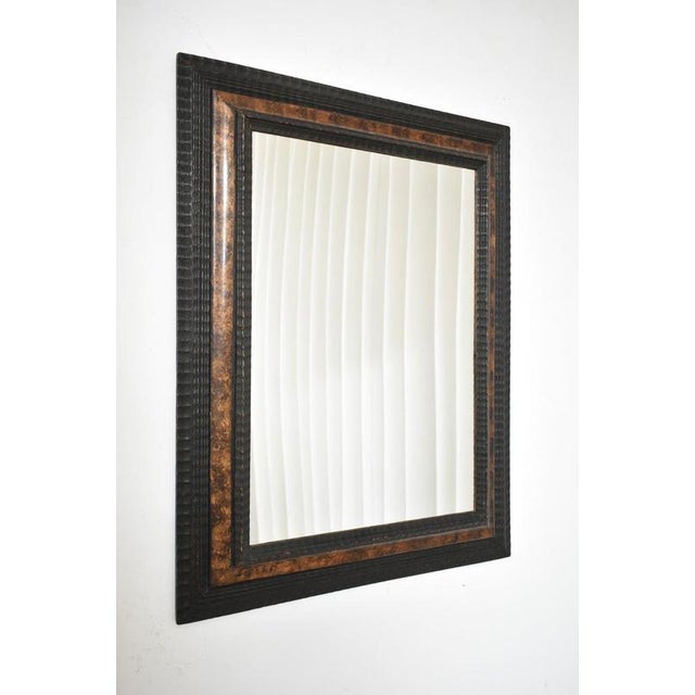 Carved Ebonised Wood Mirror For Sale - Image 3 of 6
