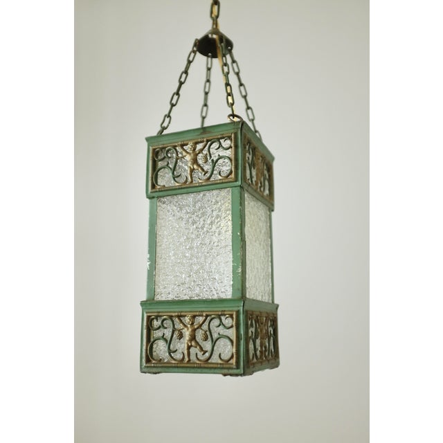1920s 1920s Swedish Grace Metal and Glass Pendant Possibly by David Wretling For Sale - Image 5 of 6