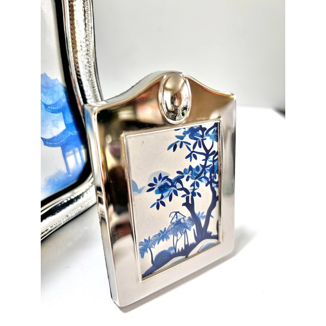 Silver 1980s Silver Plate Repousse Picture Frames - Set of 3 For Sale - Image 8 of 10