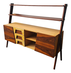 Mid-Century Walnut and Ash Highboard, 1960s