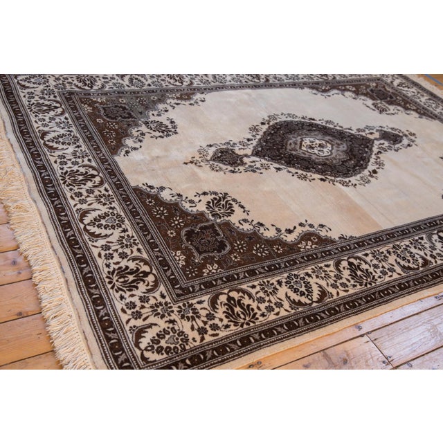 Ivory Vintage Tabriz Rug - 6'6" X 9'2" For Sale - Image 8 of 12