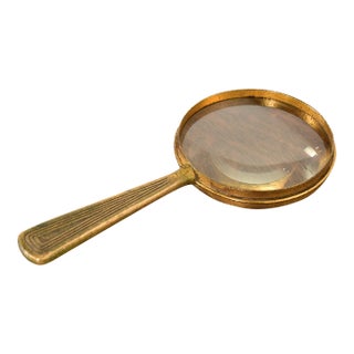Tiffany Studios New York Graduate Pattern Bronze Doré Magnifying Glass For Sale
