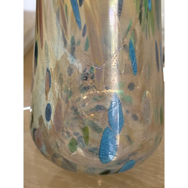 Vintage Italian Hand Blown Multi Colored Confetti Art Glass Vase For Sale In Little Rock - Image 6 of 12