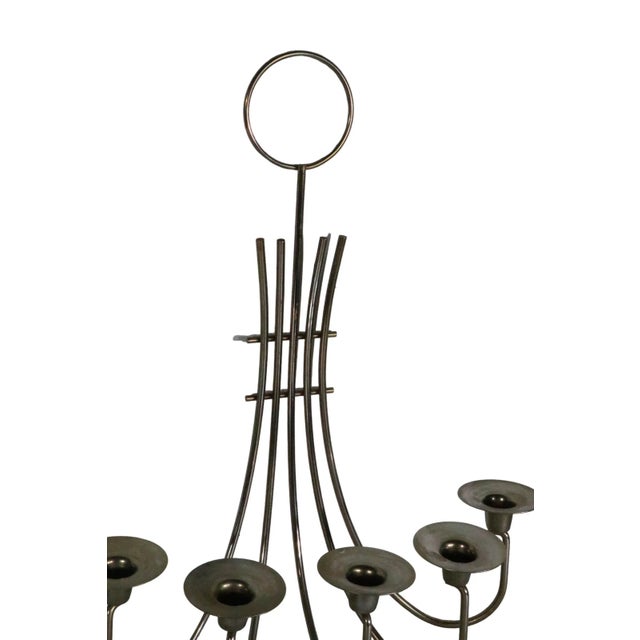 Pair of Hollywood Regency Mid Century Wrought Iron Candle Sconces After Parzinger For Sale - Image 12 of 13