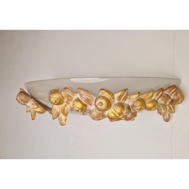 Set Vintage wall lamp Murano glass bowl gold flowers twigs ’70 Italy 2 x vintage Banci wall lamp flower gold regency italy...