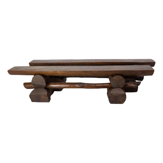Set of Vintage French Farmhouse Benches in Pine, 1960 For Sale