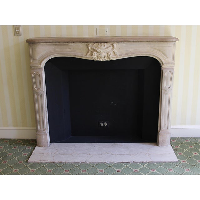 Waldorf Astoria Louis XV French Limestone Mantel For Sale - Image 4 of 14