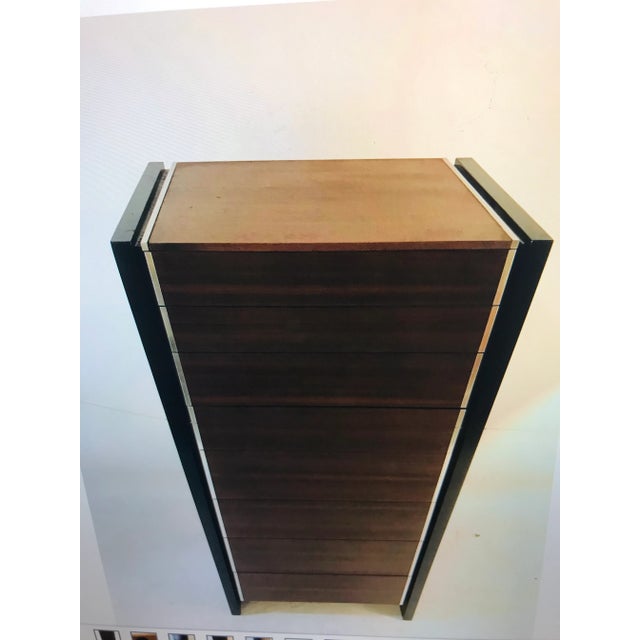 Beautiful and hard-to-find tall narrow dresser or lingerie chest by Robert Baron for Glenn of California. Probably one of...